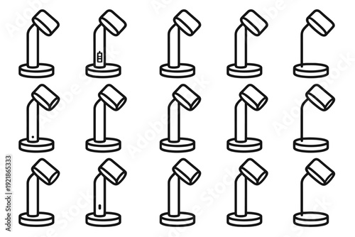 Lamp rechargeable minimalist detail style icon portable simple light vector desk modern