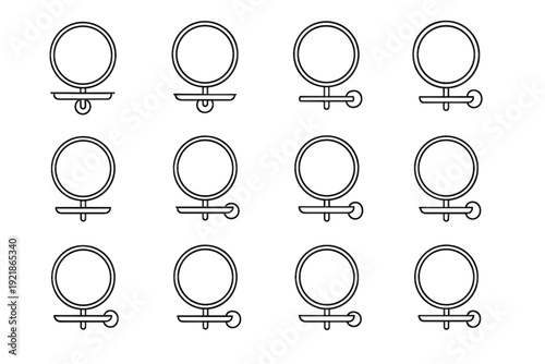 Simple rim vector radial perimeter round mirror icons modern icon rack style