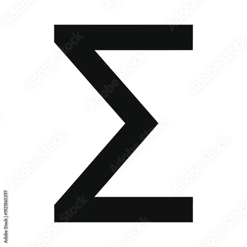 Black sigma symbol on a isolated, ui elements
