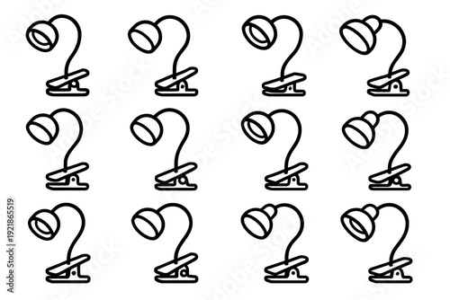 Light led emitter icon modern tool clamp clip workspace compact task vector