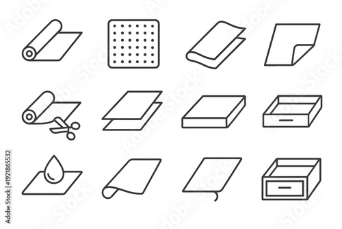 Storage kitchen liners flat lightweight protective sheet icon utility vector drawer pattern