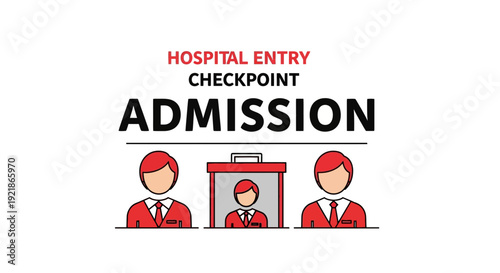 Hospital Entry Admission Checkpoint Illustration: Healthcare, Safety, and Patient Experience