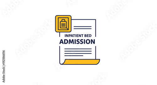 Hospital Inpatient Admission Document: Yellow And Blue Vector Illustration Design