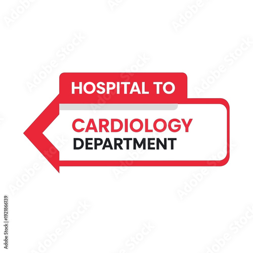 Hospital Sign Directing Patients To Cardiology Department For Specialized Care And Treatment