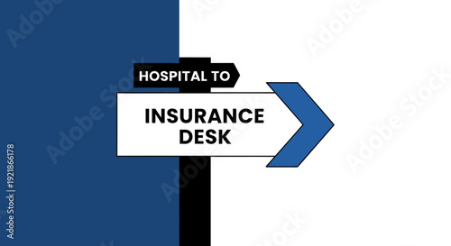 Hospital Insurance Direction Sign: Healthcare Facility Navigation and Information Guide