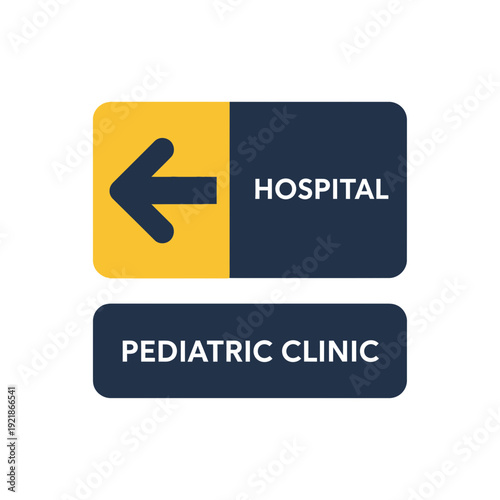 Hospital Signage Pointing The Way To Pediatric Clinic And Providing Directional Guidance