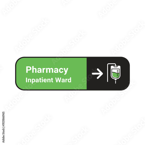 Hospital Wayfinding Signage: Illustrating Pharmacy And Inpatient Ward Directional Guidance