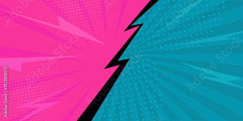 Flat cartoon comic background. Pop art comic background. Fight backgrounds comics style design. eps10