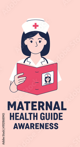 Illustrated Medical Nurse Providing Maternal Health Guidance and Awareness Campaign