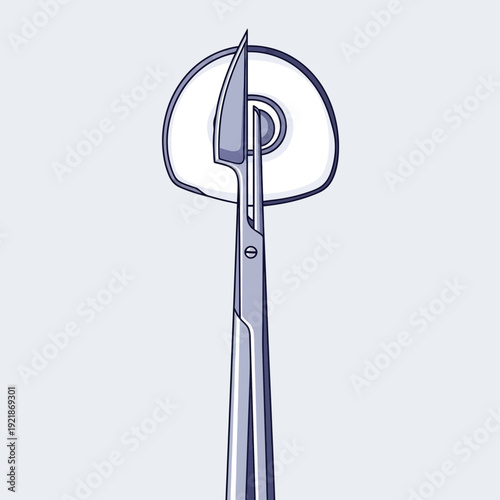Illustration Of Surgical Tools Cutting Through Anatomical Eye Diagram For Medical Education