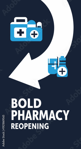 Innovative Healthcare Transition Visual, Featuring Medical Supplies and Pharmacy Reopening Concept