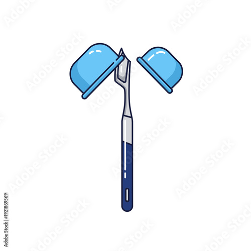Illustration Of A Toothbrush And Protective Cover For Oral Hygiene And Dental Care