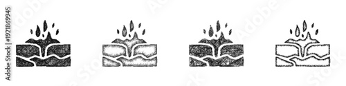 Sketch magma icon design set