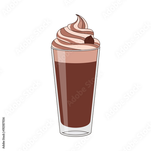 Delicious Chocolate Frappe with Whipped Cream and Garnish