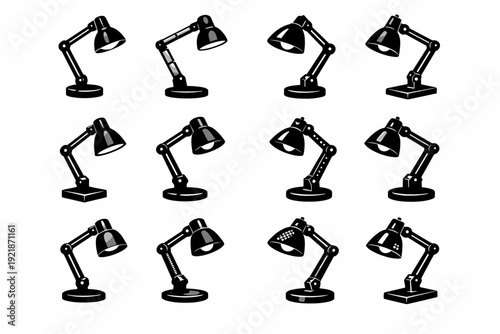 Lamp rigid vector materials icon simple set sturdy generation material image plastic