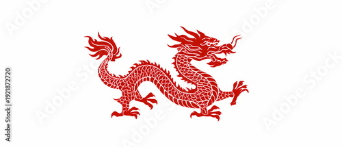 simple chinese dragon minimal mahjong icon