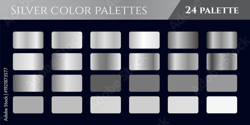 Luxury Silver Metallic Gradient Collection with Chrome, Steel and Polished Metal Textures