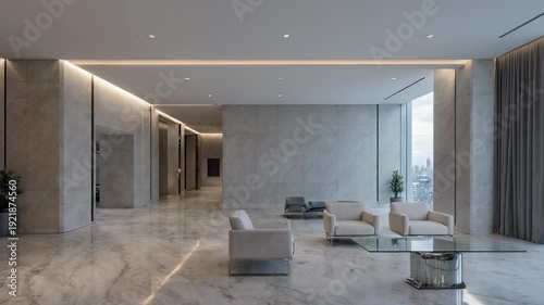 Modern Luxury Lobby Interior Design Concept.