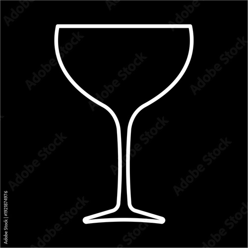 Wine glass line icon. Wider bowl glass drinkware preferred for red wine. Vector Illustration