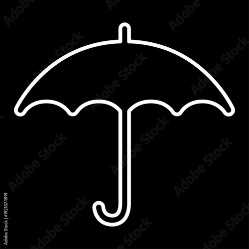 Umbrella line icon. Open umbrella side view. Vector Illustration