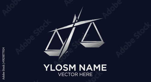 Scales of Justice Logo in Silver Tones, Perfect for Legal Businesses and Corporations