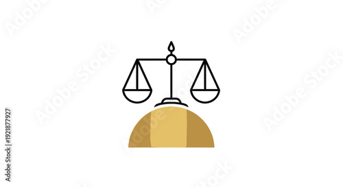 Scales Of Justice Over Golden Structure Represents Fair Judgement and Governance