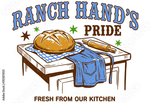 Fresh farmers market design. Sweet summer vibes artwork. Bread club design.