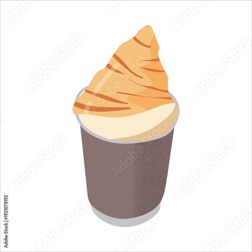 Fresh croissant dipped into a tall glass of creamy cappuccino