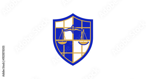 Shield Icon Representing Balance and Justice, Logo Design for Legal Firm