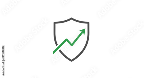 Shield Icon Representing Financial Growth And Protection Against Potential Risk