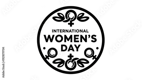International Womens Day Symbol Badge Graphic Design.
