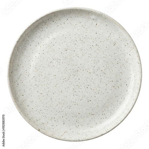Slika na platnu Rustic speckled white ceramic plate isolated