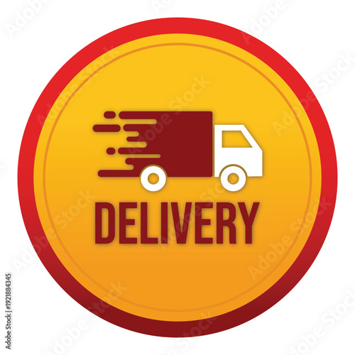 Fast delivery truck icon speedy shipping express logistics package transport order fulfillment supply chain goods