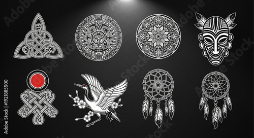 Collection of Tribal and Ethnic Symbols and Designs.