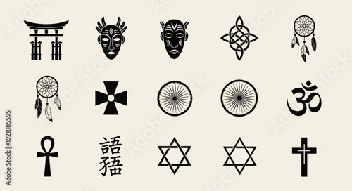 Collection of Diverse Spiritual and Cultural Symbols.