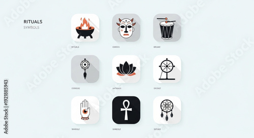 Collection of Mystical and Spiritual Icons for Design.