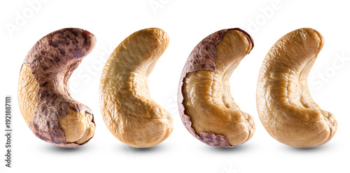 Cashew nuts isolated on white background