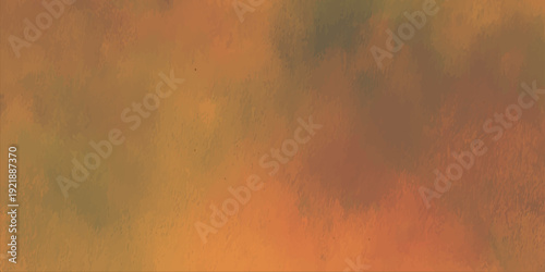Abstract grunge background featuring orange paint texture with fiery smoke patterns and vintage watercolor flame elements on a burning paper backdrop