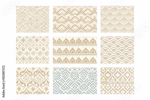 Elegant Collection of Diverse Vector Seamless Patterns for Textile and Digital Design Projects