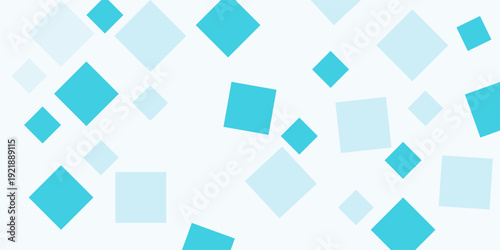 Multicolored squares of different sizes above the surface. Seamless background for sites