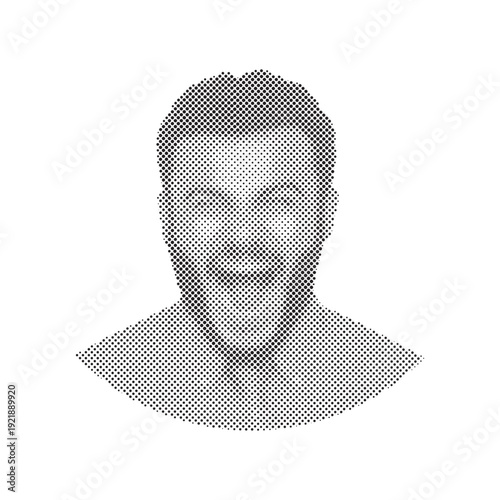 Angry Man Screaming With Halftone Texture