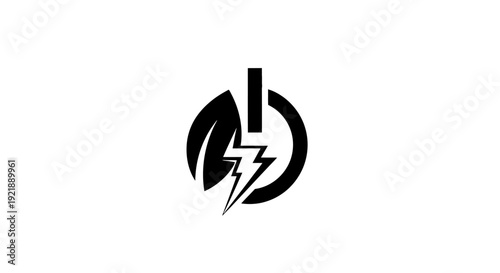 Black logo with lightning bolt and exclamation mark.