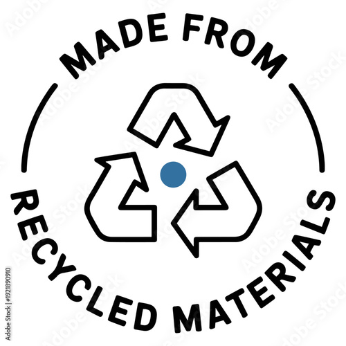 recycled materials eco label icon
