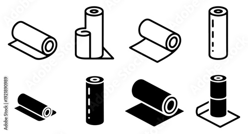 yoga mat rolled fitness icon