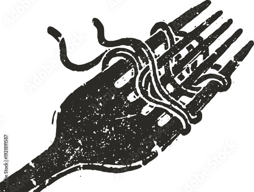 Illustration of a lobster claw with textured, detailed pincers and jointed segments