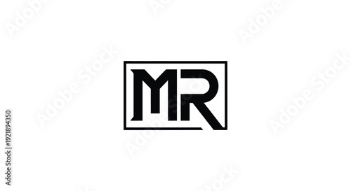 Monogram logo featuring the letters mr within a square frame silhouette