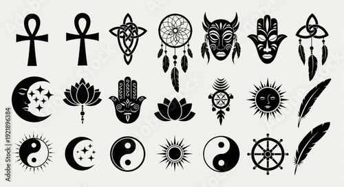 Collection of Mystical Symbols and Icons.