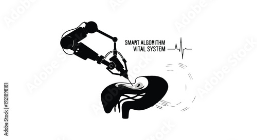Robot performing surgery on human organ