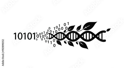 Genetic engineering and digital technology concept