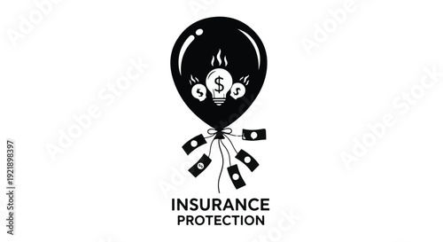 insurance protection concept with money balloon